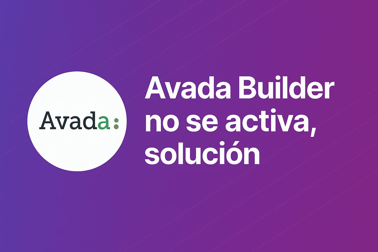 Avada builder no se activa