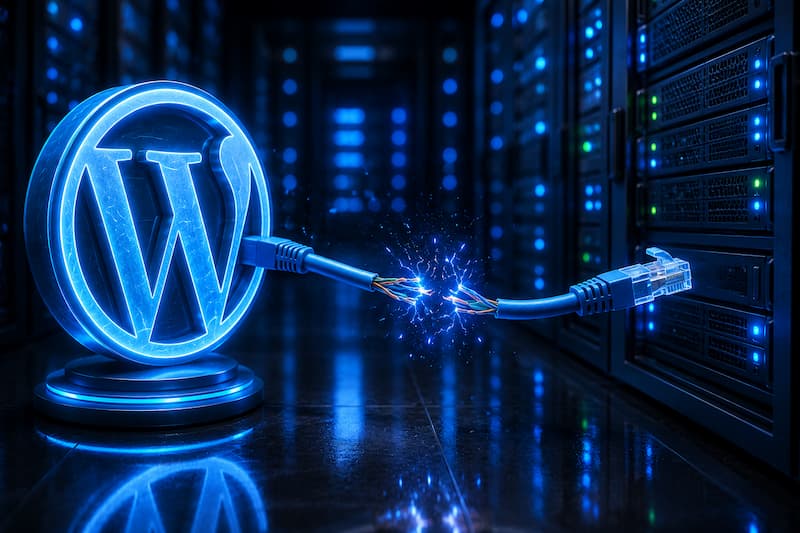 Cable de conexion roto entre WordPress y el servidor