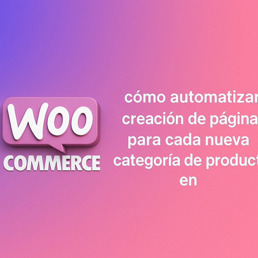 Cómo automatizar creación de páginas para cada nueva categoría de producto en WooCommerce