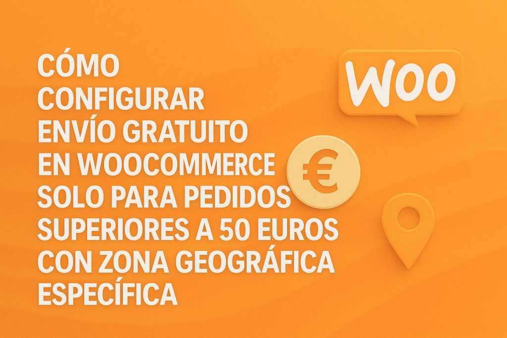 Cómo configurar envío gratuito en WooCommerce solo para pedidos superiores a 50 euros con zona geográfica específica