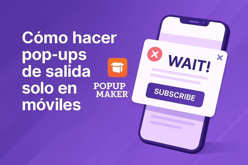 Cómo hacer pop ups de salida solo en móviles con Popup Maker