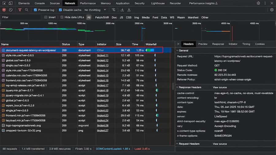 Cómo localizar el documento HTML en Chrome DevTools