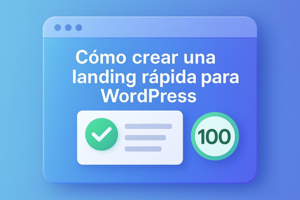 Crear una landing page rapida para Wordpress