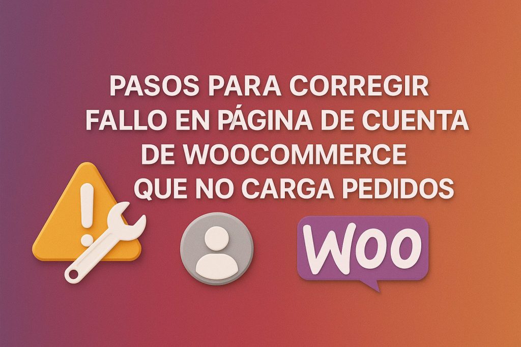 Pasos para corregir fallo en página de cuenta de WooCommerce que no carga pedidos