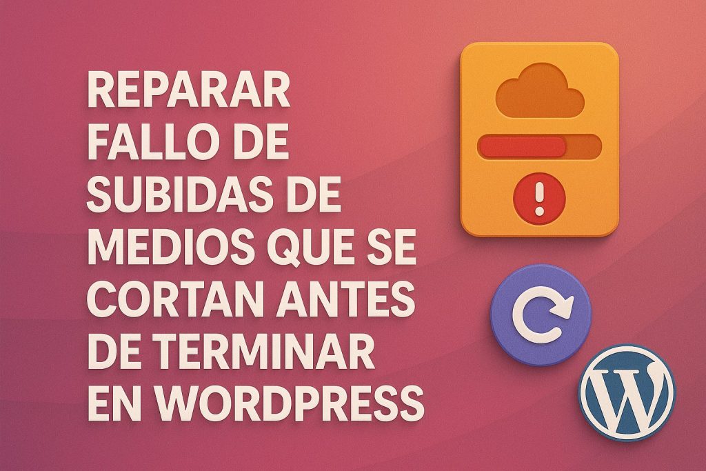 Reparar fallo de subidas de medios que se cortan antes de terminar en WordPress