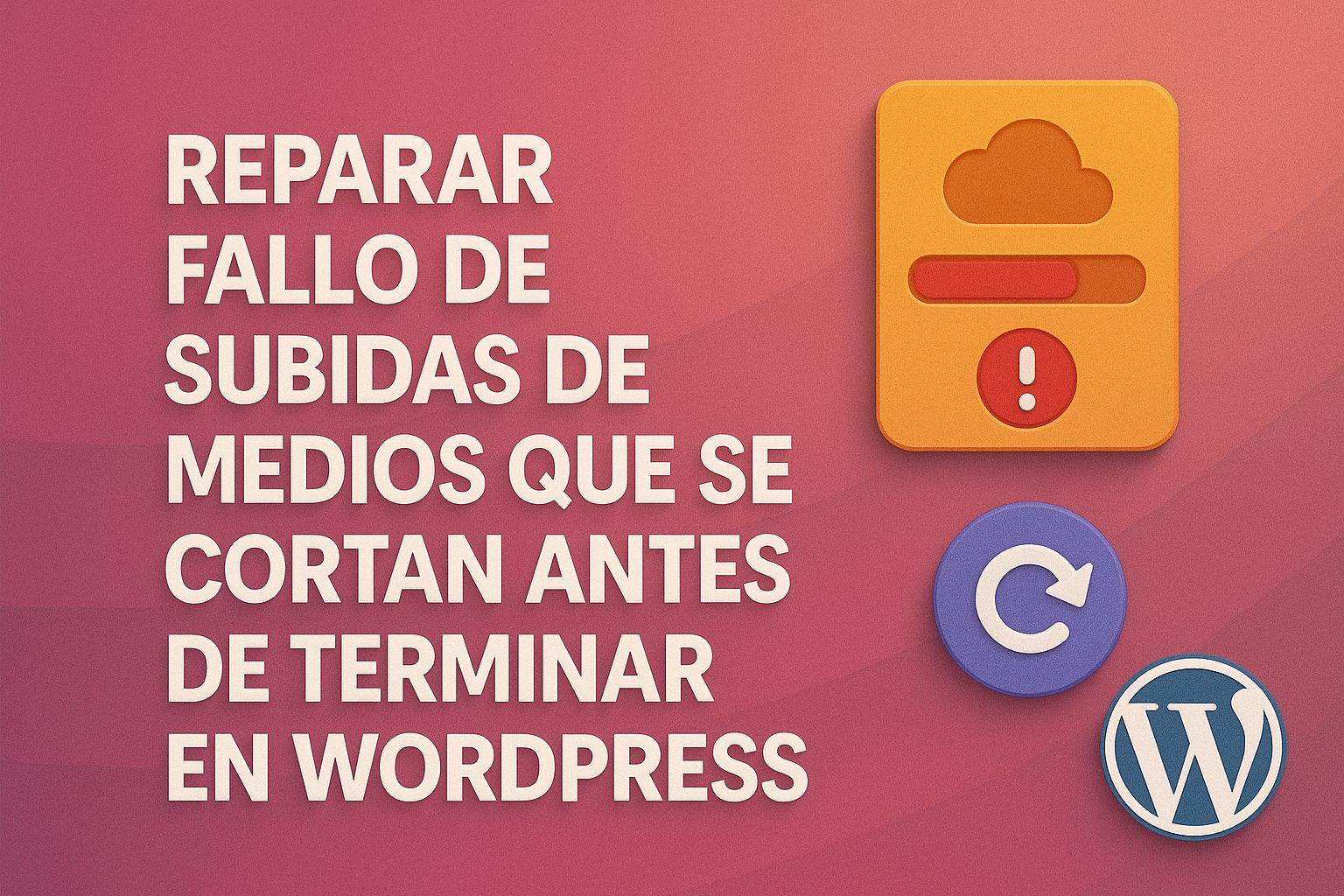 Reparar fallo de subidas de medios que se cortan antes de terminar en WordPress
