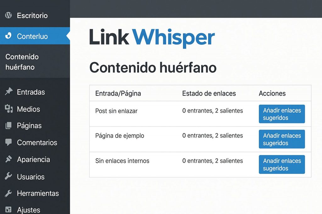 contenido huerfano link whisper pro