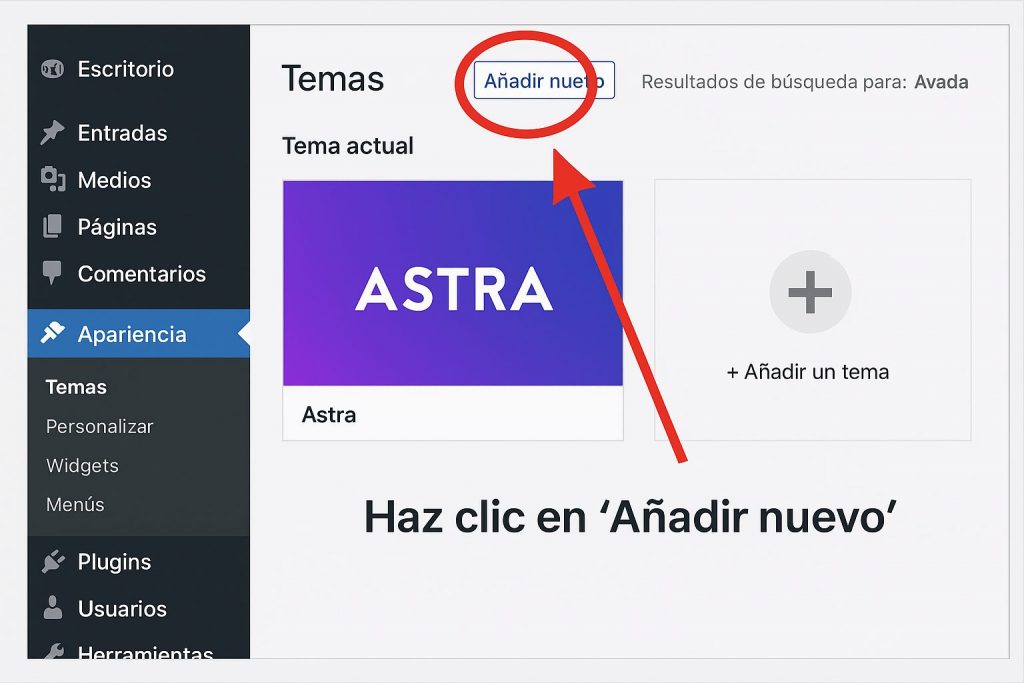 instalar avada paso uno