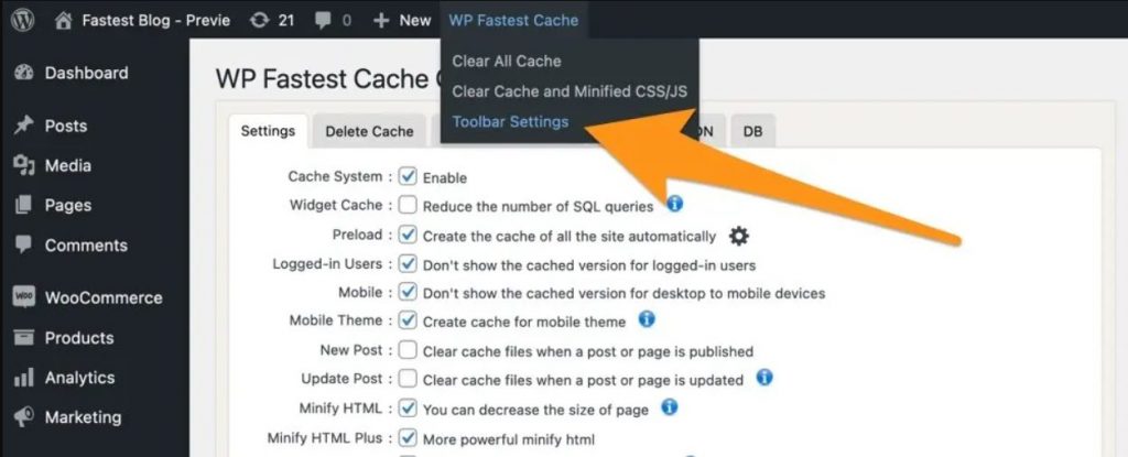 plugin wp fastest cache