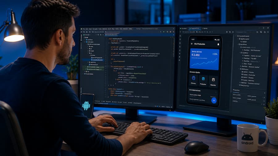 programando app android en fase de desarrollo para la aplicacion